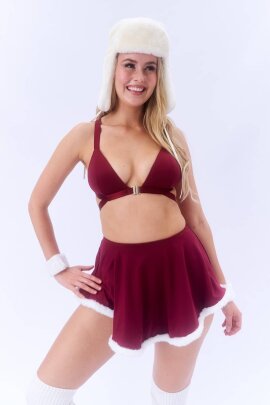 Lunalae Top Follow Me Christmas Burgundy XS