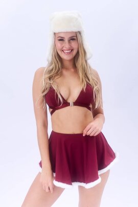 Lunalae Top Follow Me Christmas Burgundy M
