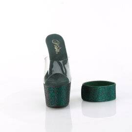 Pleaser BEJEWELED-712RS Platform Mules Clear Rhinestones...