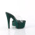 Pleaser BEJEWELED-712RS Platform Mules Clear Rhinestones EmeraldGreen EU-38 / US-8