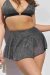 Lunalae Shorts Free Flow Silver–Black Pleat Mesh XS