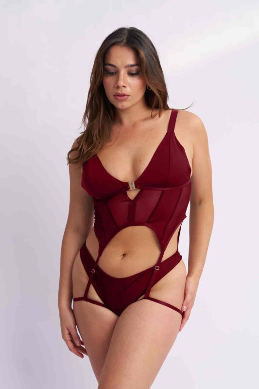 Lunalae Top Victoria Mesh Suspender Red S