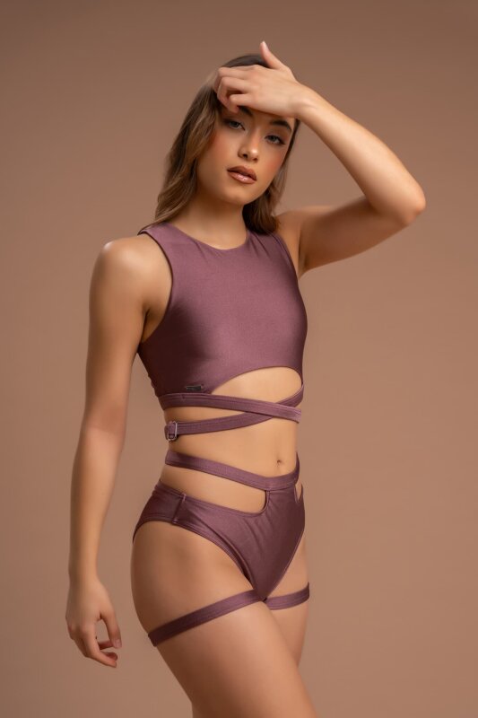 Paradise Chick Shorts Miami High Waist Garter Mocha S