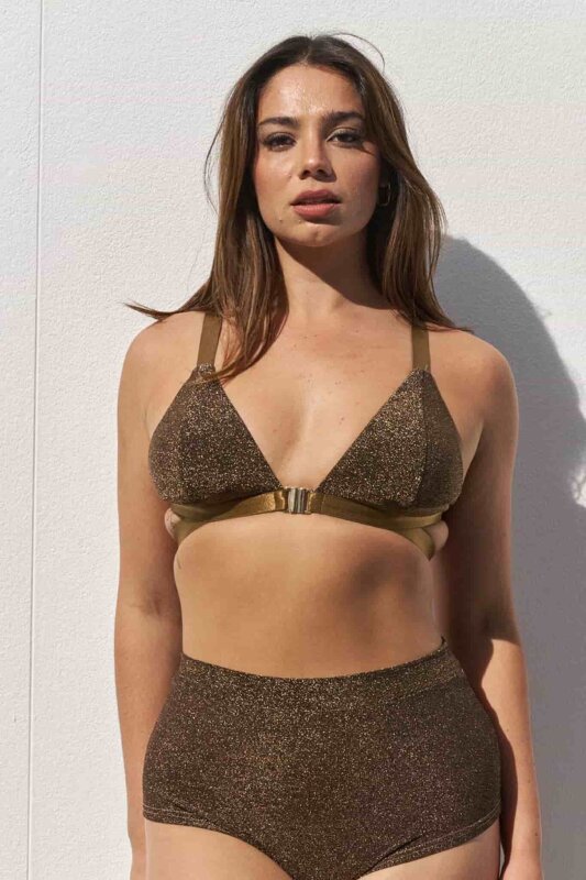 Lunalae Top Follow Me Gold Black Lurex S
