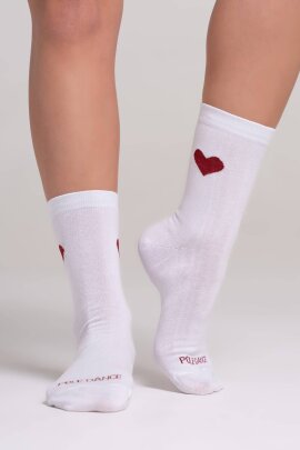 Paradise Chick Supreme Poledance Socks with Hearts White