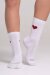 Paradise Chick Supreme Poledance Socks with Hearts White