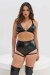 Lunalae Shorts Lure You High Waist Garter Black PU L