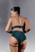 Polerina Bikini Shorts Teal Lurex with Removable Garter XL