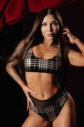 Polerina Top Pixi Black Gold Plaid XS