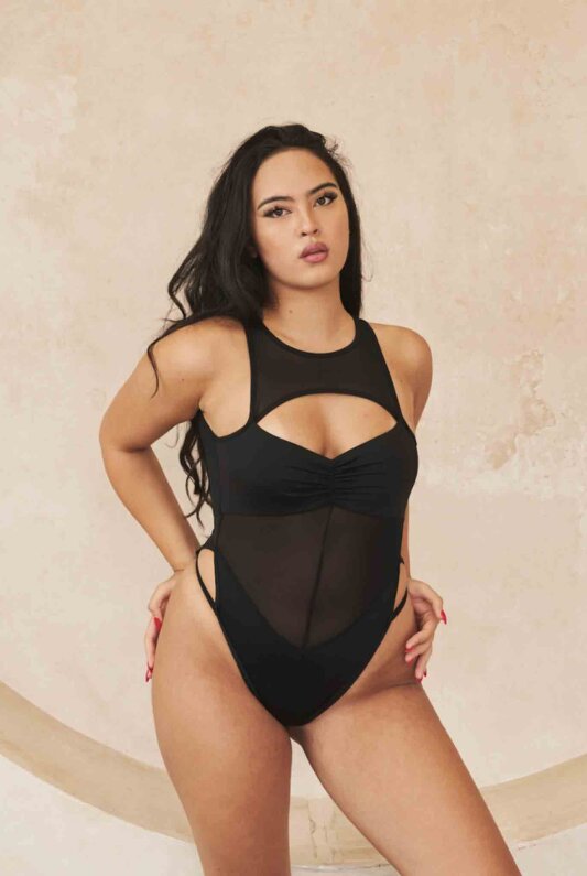 Lunalae Bodysuit Charlie Mesh Black M
