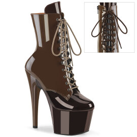 Pleaser ADORE-1020DC Platform Ankle Boots Patent Brown...