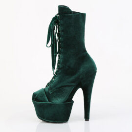 Pleaser FLAMINGO-1045VEL Platform Ankle Boots Velvet Green EU-42 / US-12