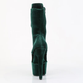 Pleaser FLAMINGO-1045VEL Platform Ankle Boots Velvet Green EU-42 / US-12