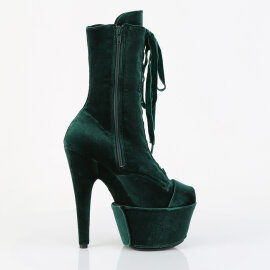 Pleaser FLAMINGO-1045VEL Platform Ankle Boots Velvet Green EU-42 / US-12