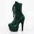 Pleaser FLAMINGO-1045VEL Platform Ankle Boots Velvet Green EU-42 / US-12