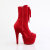Pleaser ADORE-1045VEL Platform Ankle Boots Velvet Red EU-44 / US-14