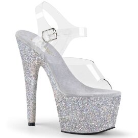 Pleaser ADORE-708HMG Clear/Silver Multi Glitter EU-41 /...