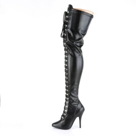 Pleaser SEDUCE-3024 Overknee Boots Faux Leather Black EU-36 / US-6
