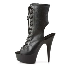 Pleaser DELIGHT-1016 Black Faux Leather/Black Matte EU-37 / US-7