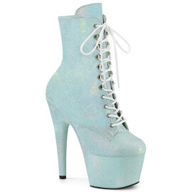 Pleaser ADORE-1020SDG Platform Ankle Boots Glitter Blue EU-40 / US-10