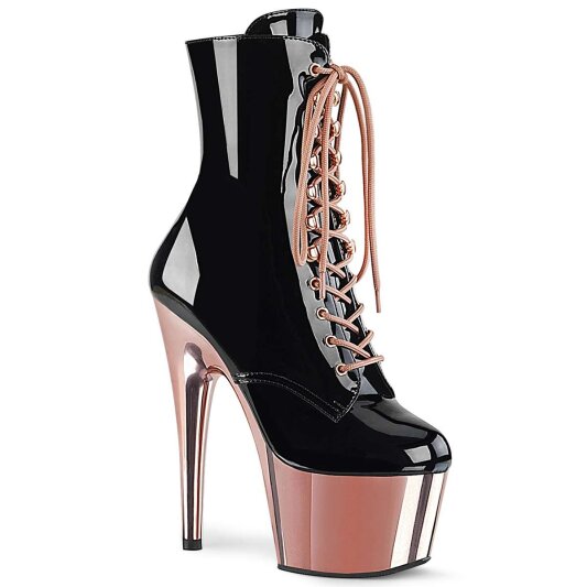 Pleaser ADORE-1020 Black Patent/Rose Gold Chrome EU-35 / US-5