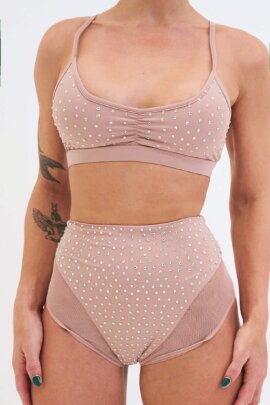 Lunalae Top Roxie Diamante Taupe M