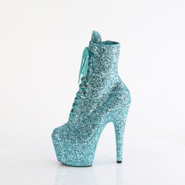 Pleaser ADORE-1020GWR Platform Ankle Boots Glitter Turquoise EU-40 / US-10