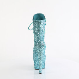 Pleaser ADORE-1020GWR Platform Ankle Boots Glitter Turquoise EU-40 / US-10