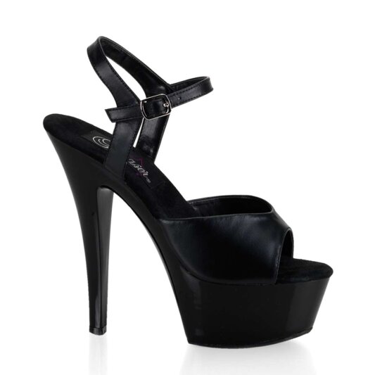 Pleaser KISS-209 Black Leather/Black EU-39 / US-9