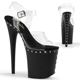 Pleaser FLAMINGO-808ABLS Clear/Black Matte EU-38 / US-8 B-Stock