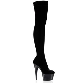 Pleaser ADORE-3002 Black Stretch Velvet/Black EU-40 / US-10