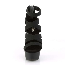 Pleaser DELIGHT-659 Black Elastic Band-Faux Leather/Black...