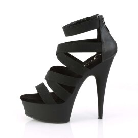 Pleaser DELIGHT-659 Black Elastic Band-Faux Leather/Black Matte EU-35 / US-5