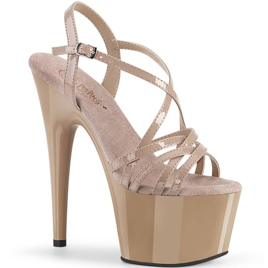 Pleaser ADORE-713 Plateau Sandalettes Patent Nude EU-35 / US-5