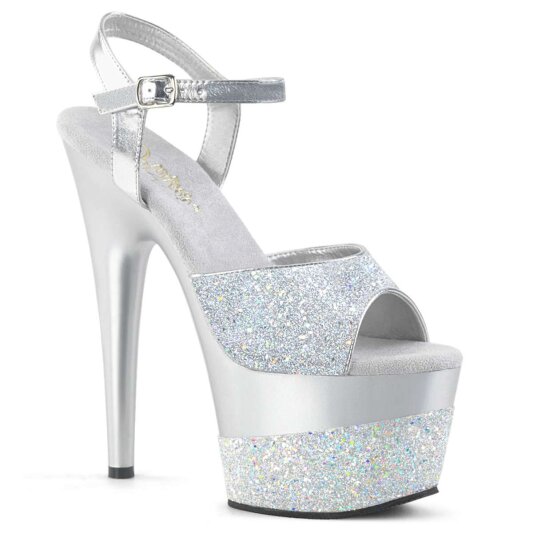 Pleaser ADORE-709-2G Silver Multi Glitter/Silver Multi Glitter EU-38 / US-8
