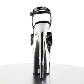 Pleaser FLAMINGO-809 Black Patent/Silver Chrome EU-37 / US-7