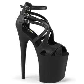 Pleaser FLAMINGO-877 Platform Sandalettes Clear Black...