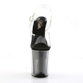 Pleaser FLAMINGO-808G Clear/Black Glitter EU-42 / US-12