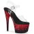 Pleaser ADORE-708SS Plateau Sandalettes Glitter Transparent Red EU-42 / US-12
