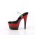 Pleaser ADORE-708SS Plateau Sandalettes Glitter Transparent Red EU-42 / US-12
