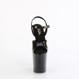 Pleaser FLAMINGO-809GP Platform Sandalettes Patent Glitter Black EU-43 / US-13