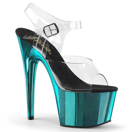 Pleaser ADORE-708 Clear/Turquoise  Chrome B-Stock