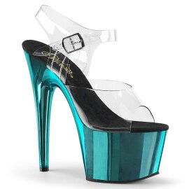 Pleaser ADORE-708 Clear/Turquoise  Chrome B-Stock