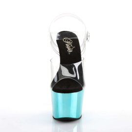 Pleaser ADORE-708 Clear/Turquoise  Chrome B-Stock