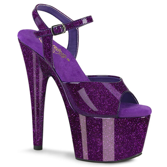 Pleaser ADORE-709GP Platform Sandalettes Patent Glitter Dark Purple EU-42 / US-12