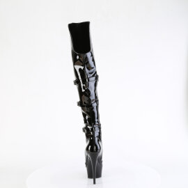 Pleaser DELIGHT-3018 Platform Overknee Boots Patent Black EU-37 / US-7