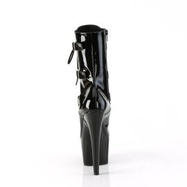 Pleaser ADORE-1043 Plateau Ankle Boots Patent Black EU-40 / US-10