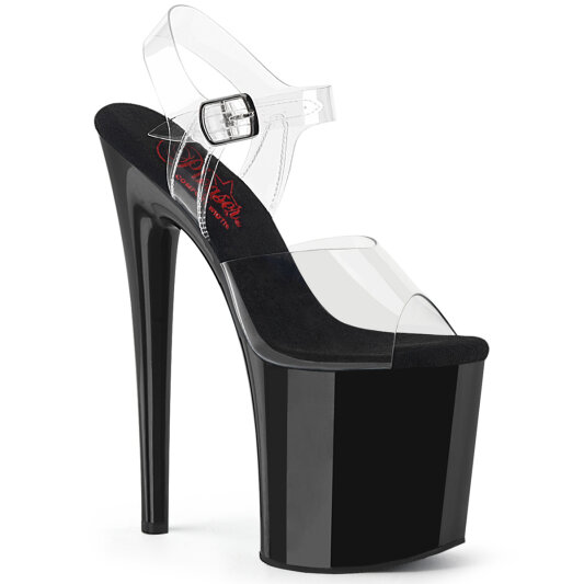 Pleaser NAUGHTY-808 Platform Sandalettes Clear Black EU-39 / US-9