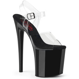 Pleaser NAUGHTY-808 Platform Sandalettes Clear Black EU-39 / US-9