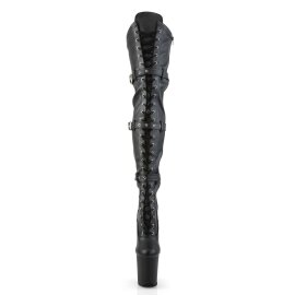 Pleaser FLAMINGO-3028 Black Stretch Faux Leather/Black...